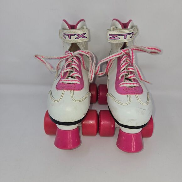 Pacer Girls' Roller Skates ZTX SR Series Pink White Leather Youth Size 3 VG - Picture 16 of 16